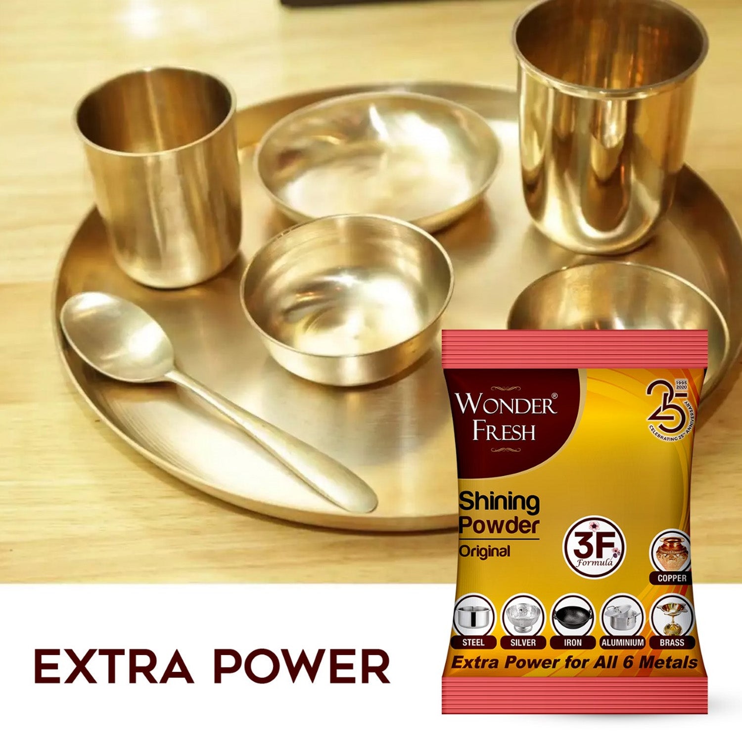 Shining Powder, Cleans and Polishes Copper, Brass, Silver, Aluminum, Iron, and Steel, Removes Tarnish and Oxidation (200 GM) Shining Powder, Cleans and Polishes Copper, Brass, Silver, Aluminum, Iron, and Steel, Removes Tarnish and Oxidation (200 GM)
